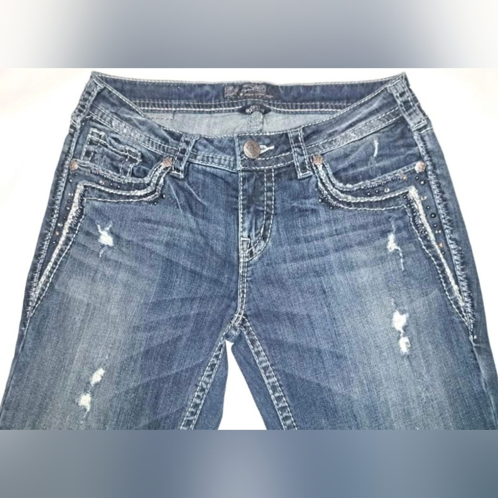 Silver Aiko Boot Cut Jeans Size 29 X 35 - New Without Tags - Picture 4 of 10